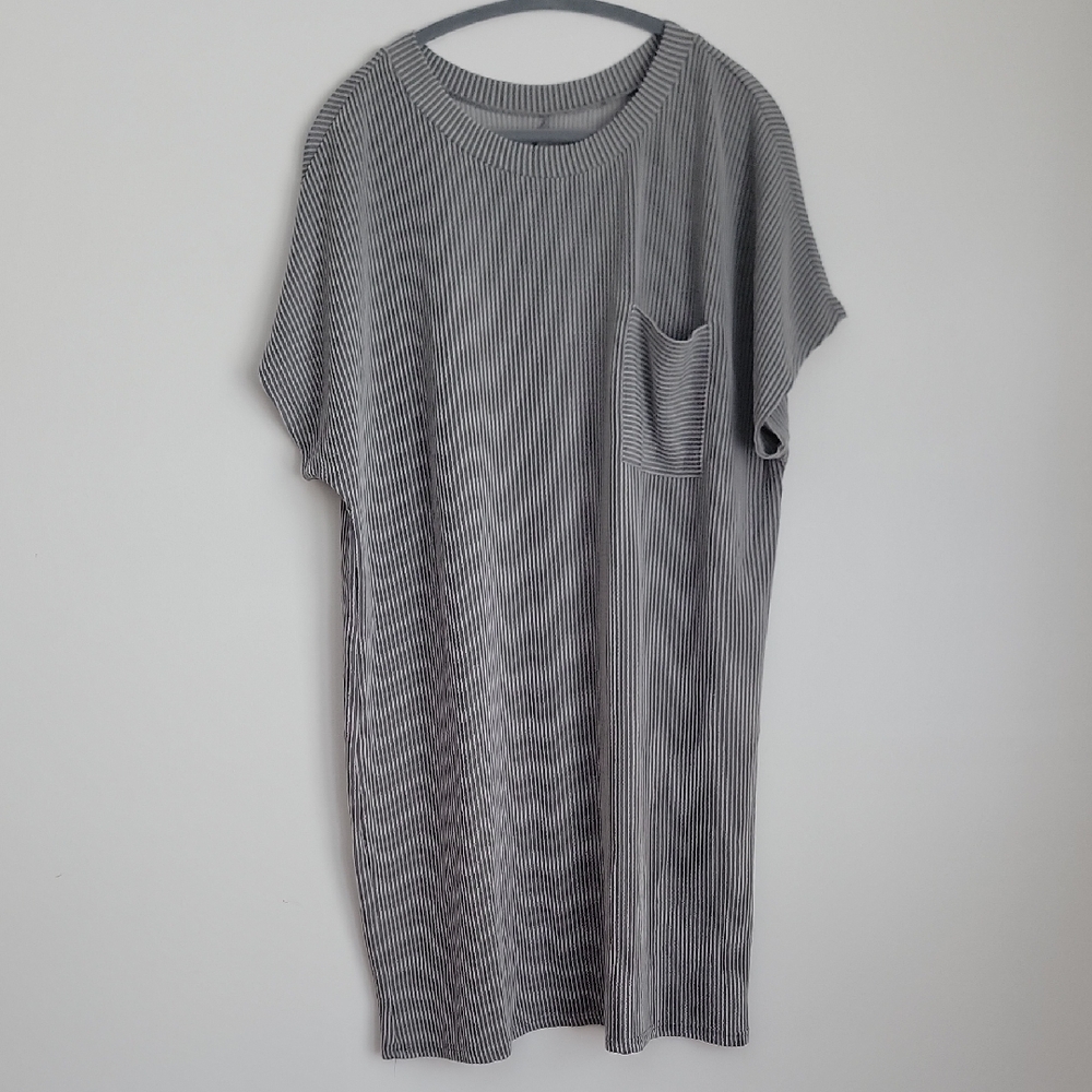 Striped Gray T-Shirt Dress